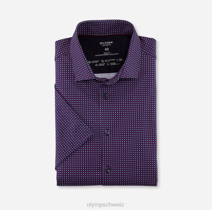 OLYMP Level Five 24/Seven Body Fit, Businesshemd, Modern Kent, Fuchsia LBD8678 Kleidung