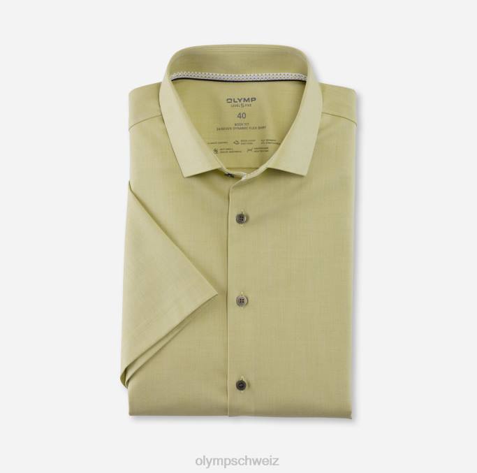 OLYMP Level Five 24/Seven Body Fit, Businesshemd, Modern Kent, Grün LBD8570 Kleidung