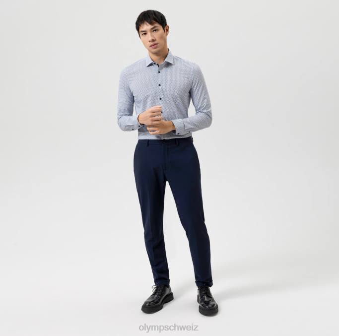 OLYMP Level Five 24/Seven Body Fit, Businesshemd, Modern Kent, Marine LBD8684 Kleidung