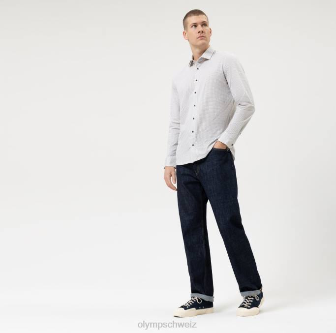 OLYMP Level Five 24/Seven Body Fit, Businesshemd, Modern Kent, Natur LBD8379 Kleidung