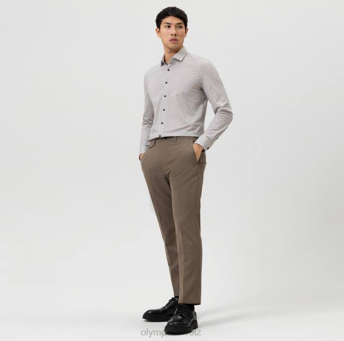 OLYMP Level Five 24/Seven Body Fit, Businesshemd, Modern Kent, Natur LBD8647 Kleidung
