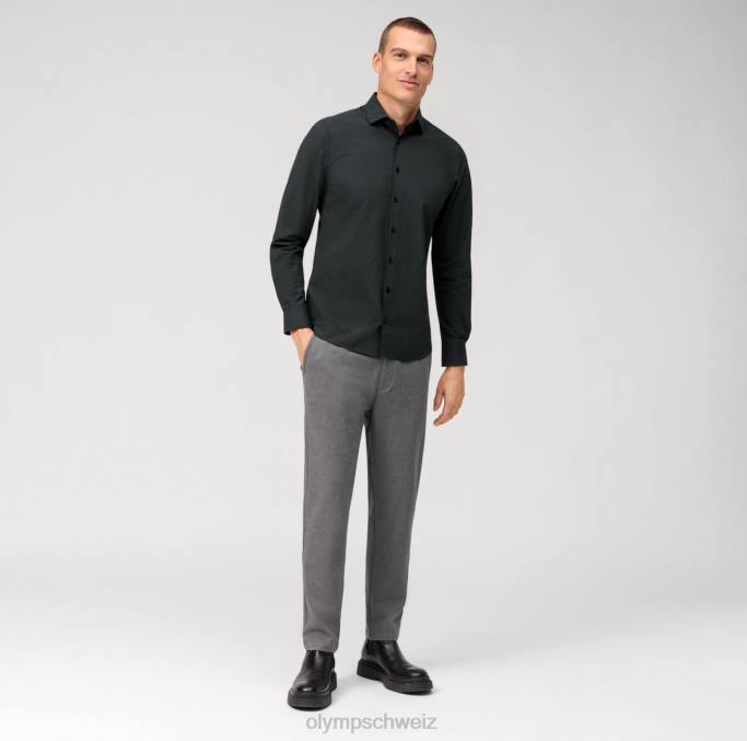 OLYMP Level Five 24/Seven Body Fit, Businesshemd, Modern Kent, Oliv LBD8447 Kleidung