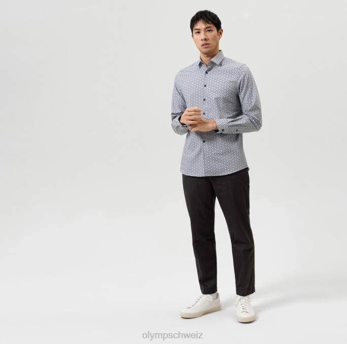 OLYMP Level Five 24/Seven Body Fit, Businesshemd, Modern Kent, Schwarz LBD8720 Kleidung