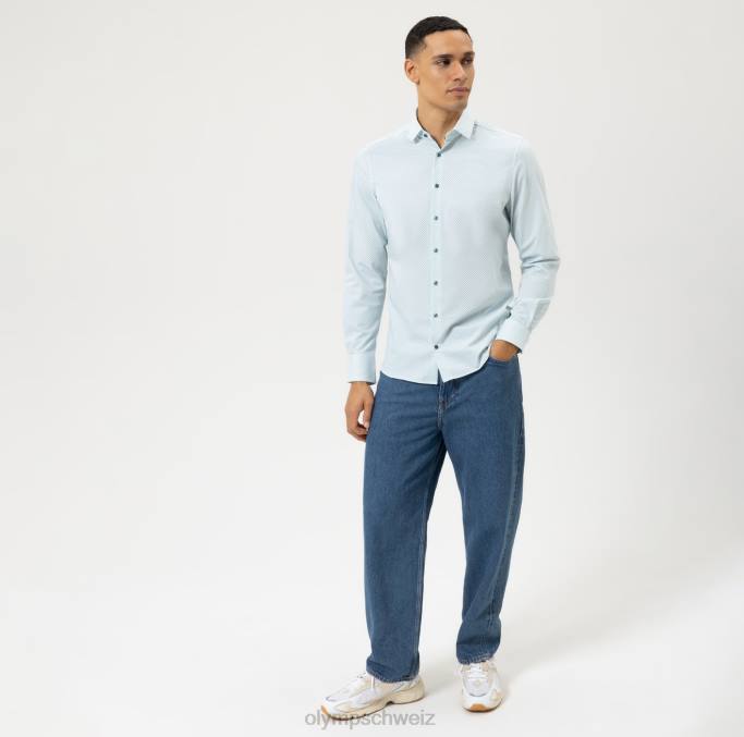 OLYMP Level Five 24/Seven Body Fit, Businesshemd, Modern Kent, Smaragd LBD8598 Kleidung