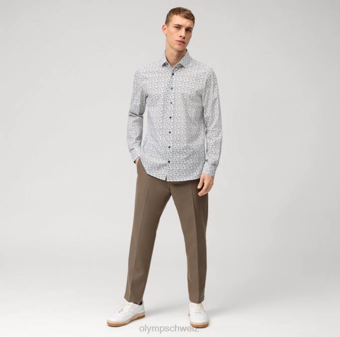OLYMP Level Five 24/Seven Body Fit, Businesshemd, Modern Kent, Taupe LBD8580 Kleidung