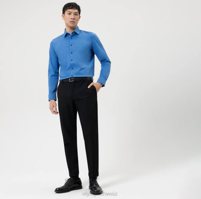 OLYMP Level Five 24/Seven Body Fit, Businesshemd, New York Kent, Blau LBD8344 Kleidung