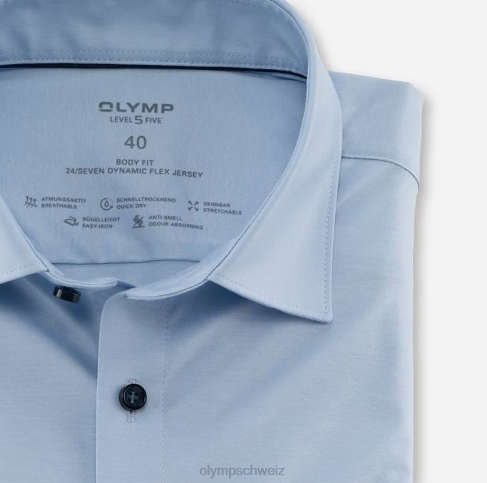 OLYMP Level Five 24/Seven Body Fit, Businesshemd, New York Kent, Hellblau LBD8383 Kleidung
