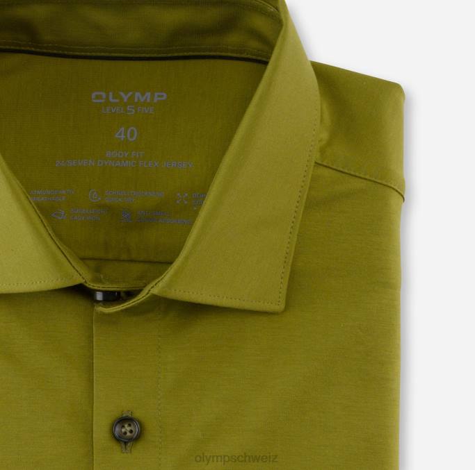 OLYMP Level Five 24/Seven Body Fit, Businesshemd, New York Kent, Khaki LBD8793 Kleidung