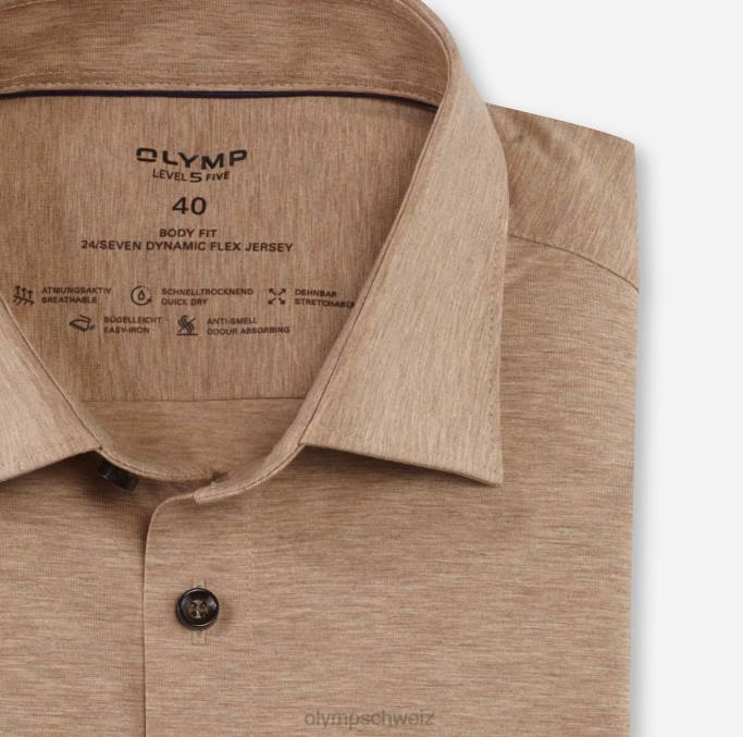 OLYMP Level Five 24/Seven Body Fit, Businesshemd, New York Kent, Natur LBD8621 Kleidung