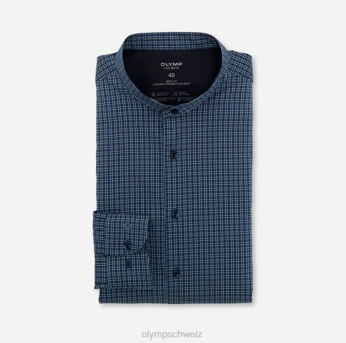 OLYMP Level Five 24/Seven Body Fit, Businesshemd, Stehkragen, Marine LBD8828 Kleidung