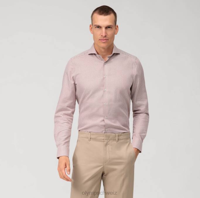 OLYMP Level Five Body Fit, Businesshemd, Cutaway, rot LBD8474 Kleidung