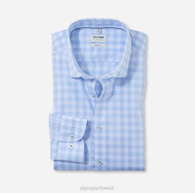 OLYMP Level Five Body Fit, Businesshemd, Langarm extra lang, Modern Kent, Bleu LBD8880 Kleidung