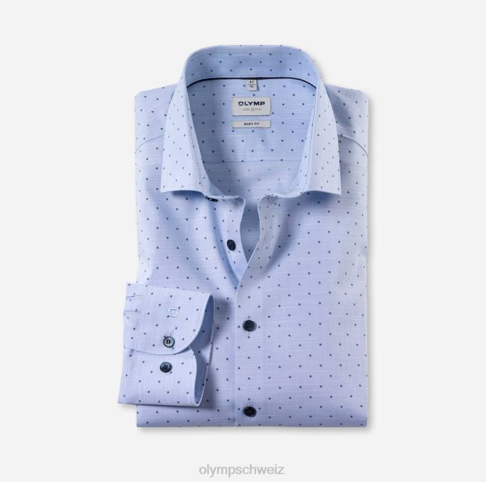 OLYMP Level Five Body Fit, Businesshemd, Langarm extra lang, Modern Kent, Bleu LBD8897 Kleidung