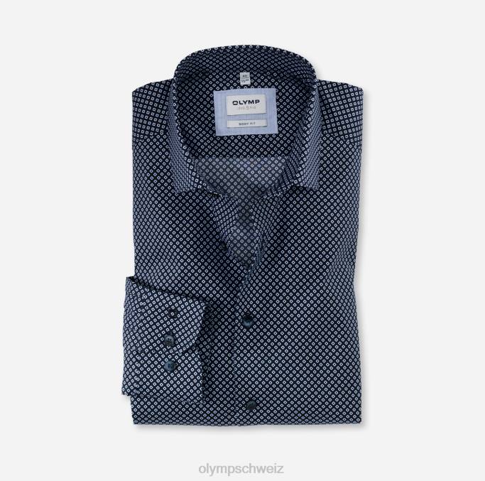 OLYMP Level Five Body Fit, Businesshemd, Langarm extra lang, Modern Kent, Bleu LBD8906 Kleidung