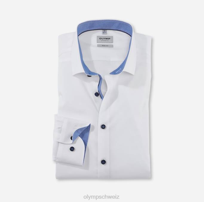 OLYMP Level Five Body Fit, Businesshemd, Langarm extra lang, Modern Kent, Weiß LBD8898 Kleidung