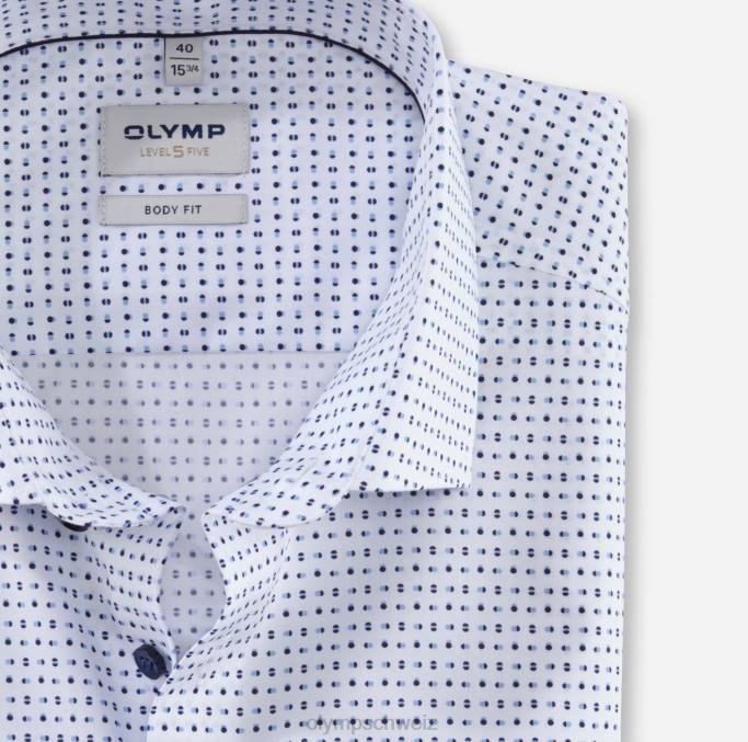 OLYMP Level Five Body Fit, Businesshemd, Modern Kent, Blau LBD8343 Kleidung