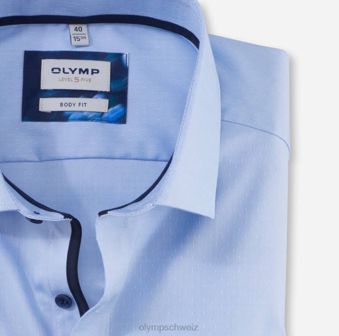 OLYMP Level Five Body Fit, Businesshemd, Modern Kent, Blau LBD8393 Kleidung