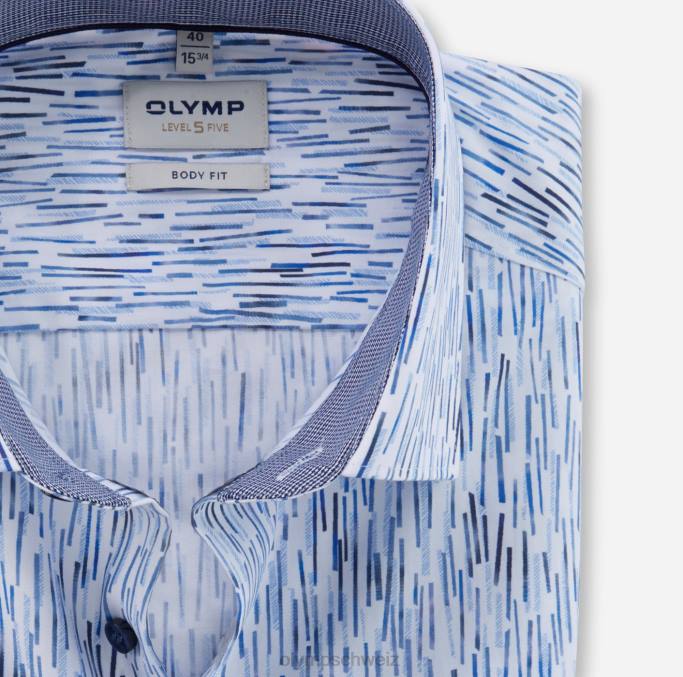 OLYMP Level Five Body Fit, Businesshemd, Modern Kent, Blau LBD8612 Kleidung