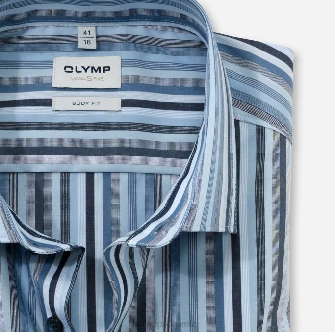 OLYMP Level Five Body Fit, Businesshemd, Modern Kent, Blau LBD8644 Kleidung