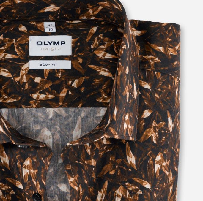 OLYMP Level Five Body Fit, Businesshemd, Modern Kent, Braun LBD8783 Kleidung