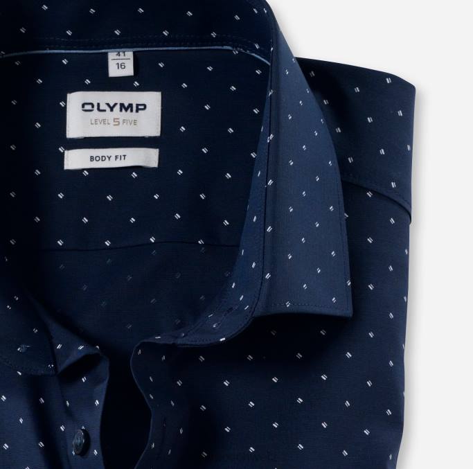 OLYMP Level Five Body Fit, Businesshemd, Modern Kent, Marine LBD8692 Kleidung