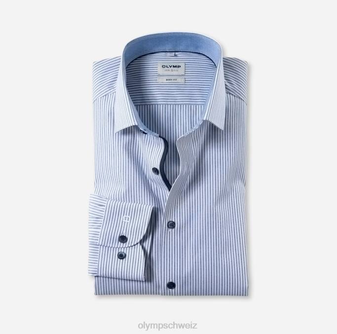 OLYMP Level Five Body Fit, Businesshemd, Modern Kent, Marine LBD8758 Kleidung