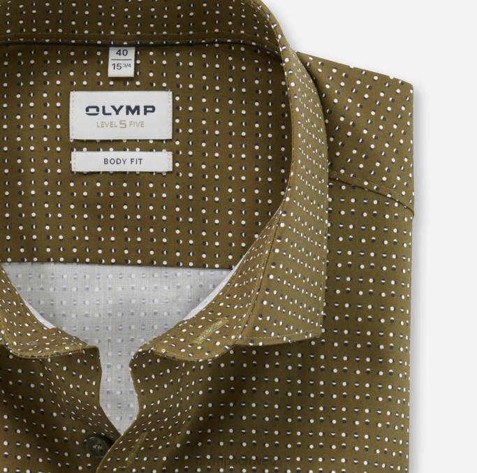 OLYMP Level Five Body Fit, Businesshemd, Modern Kent, Messing LBD8667 Kleidung