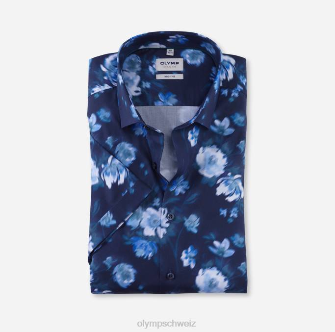 OLYMP Level Five Body Fit, Businesshemd, Modern Kent, Rauchblau LBD8366 Kleidung