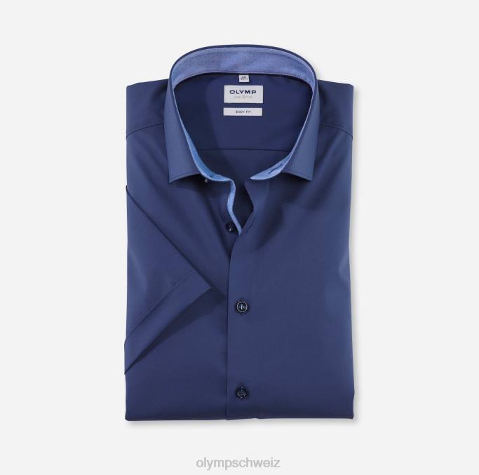 OLYMP Level Five Body Fit, Businesshemd, Modern Kent, Rauchblau LBD8538 Kleidung