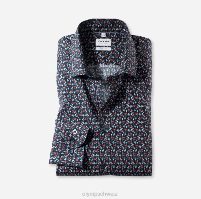 OLYMP Level Five Body Fit, Businesshemd, Modern Kent, Rot LBD8361 Kleidung