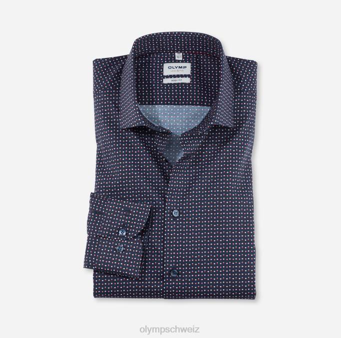 OLYMP Level Five Body Fit, Businesshemd, Modern Kent, Rot LBD8615 Kleidung