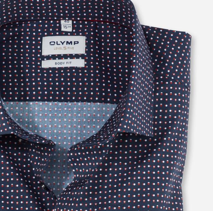 OLYMP Level Five Body Fit, Businesshemd, Modern Kent, Rot LBD8615 Kleidung