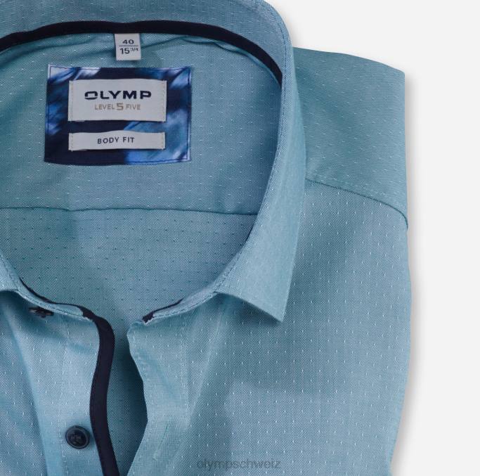 OLYMP Level Five Body Fit, Businesshemd, Modern Kent, Smaragd LBD8588 Kleidung