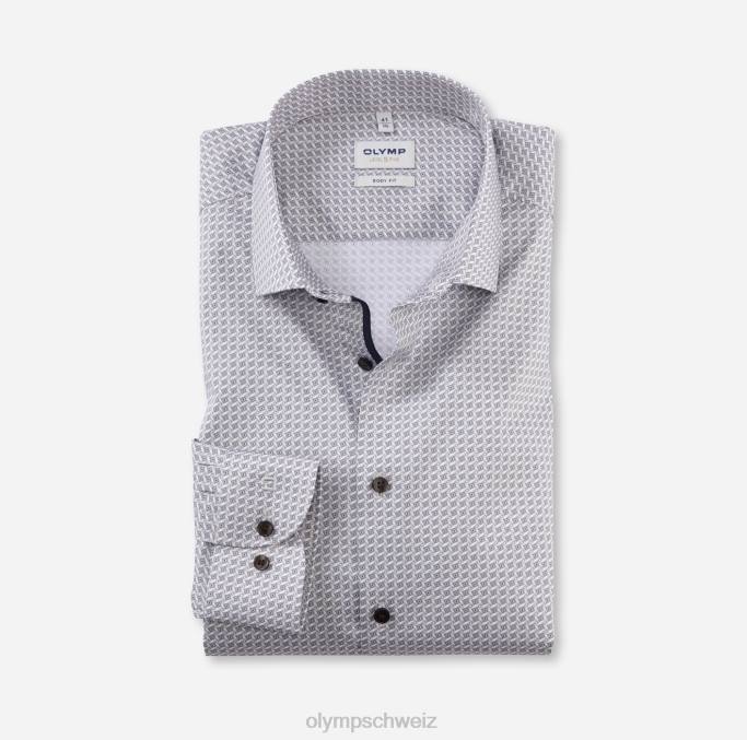 OLYMP Level Five Body Fit, Businesshemd, Modern Kent, Taupe LBD8515 Kleidung