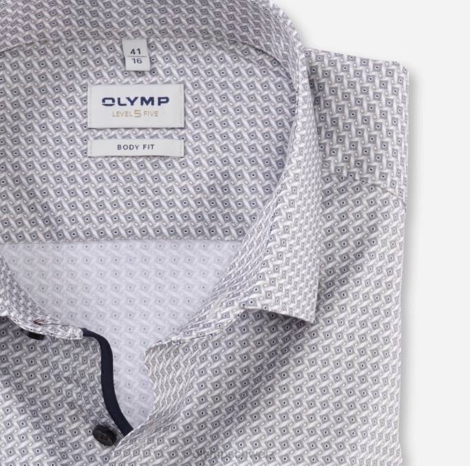 OLYMP Level Five Body Fit, Businesshemd, Modern Kent, Taupe LBD8515 Kleidung