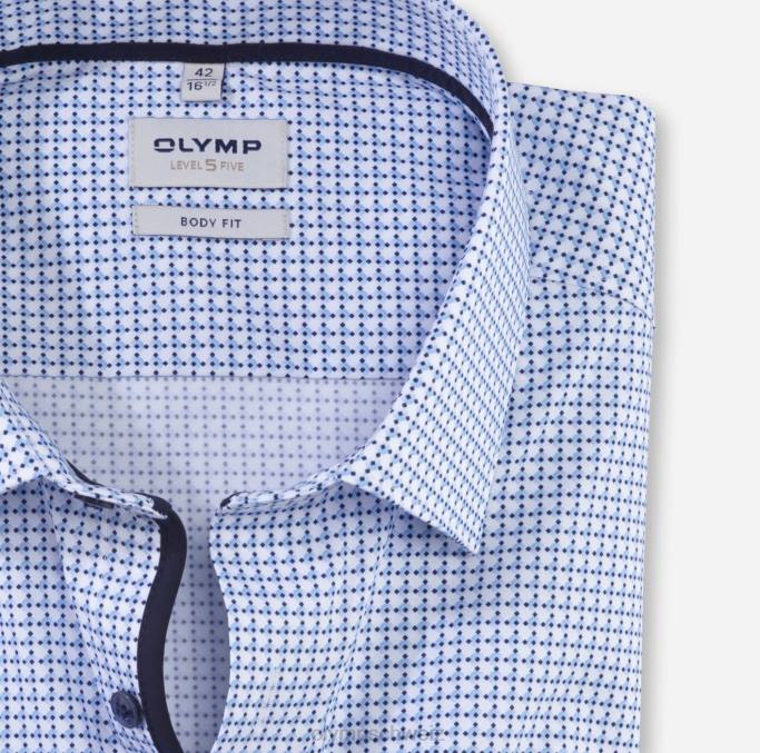 OLYMP Level Five Body Fit, Businesshemd, New York Kent, Blau LBD8428 Kleidung