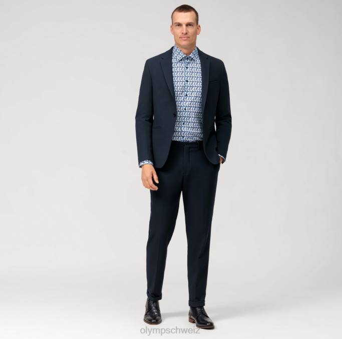 OLYMP Level Five Body Fit, Businesshemd, New York Kent, Blau LBD8465 Kleidung