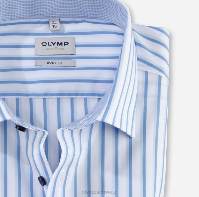 OLYMP Level Five Body Fit, Businesshemd, New York Kent, Blau LBD8654 Kleidung