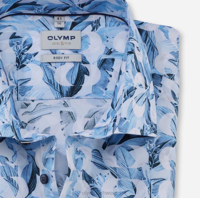 OLYMP Level Five Body Fit, Businesshemd, New York Kent, Blau LBD8728 Kleidung