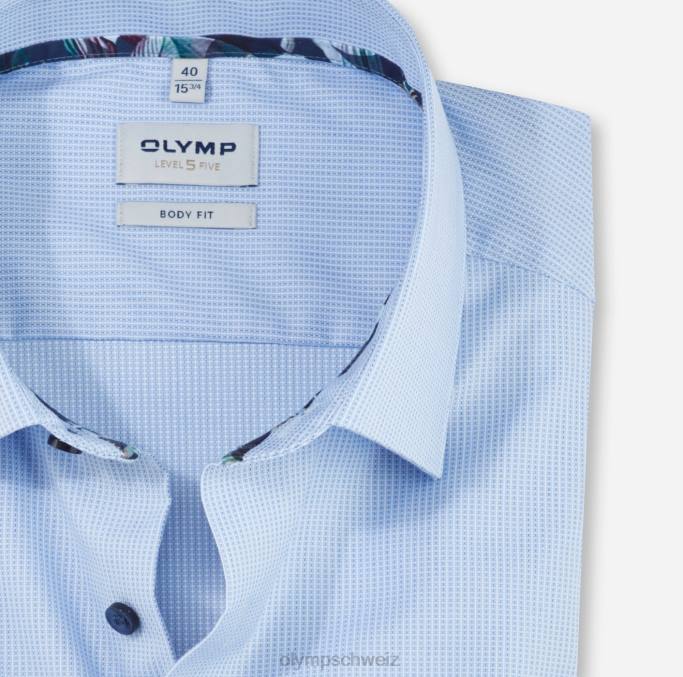 OLYMP Level Five Body Fit, Businesshemd, New York Kent, Blau LBD8775 Kleidung
