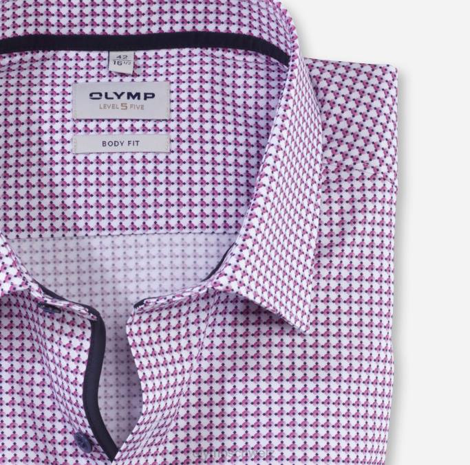 OLYMP Level Five Body Fit, Businesshemd, New York Kent, Fuchsia LBD8399 Kleidung
