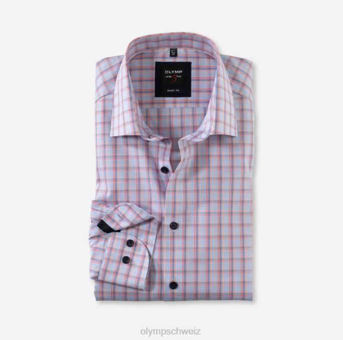 OLYMP Level Five Body Fit, Businesshemd, New York Kent, Lachs LBD8812 Kleidung
