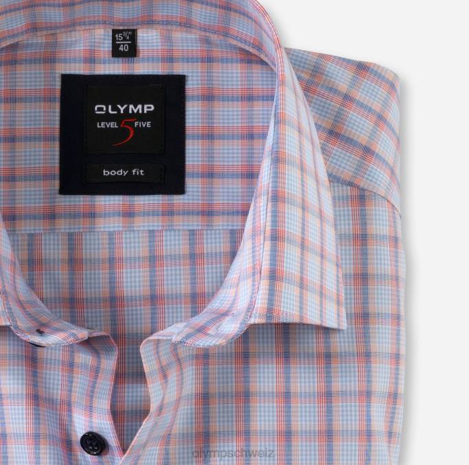 OLYMP Level Five Body Fit, Businesshemd, New York Kent, Lachs LBD8812 Kleidung