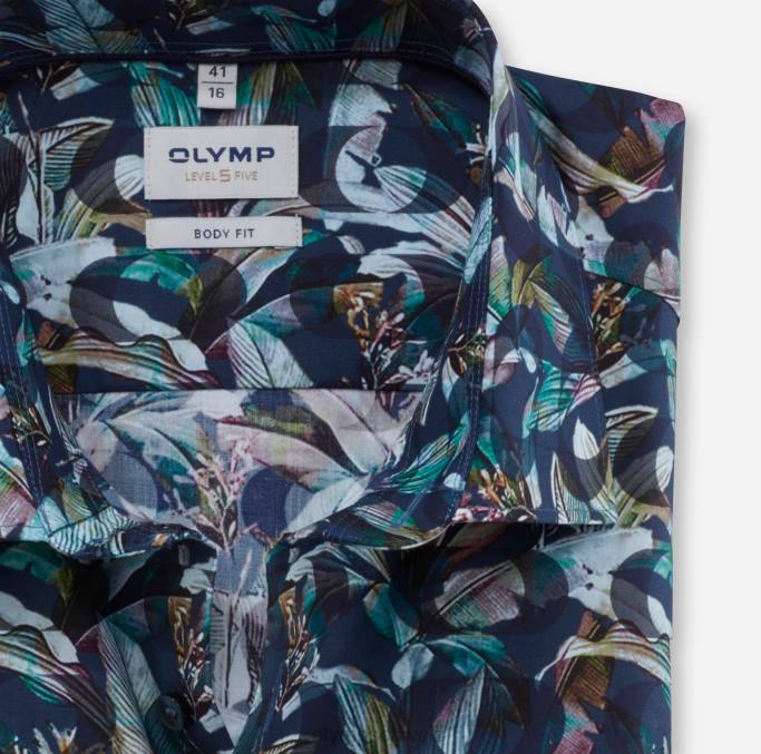 OLYMP Level Five Body Fit, Businesshemd, New York Kent, Marine LBD8374 Kleidung