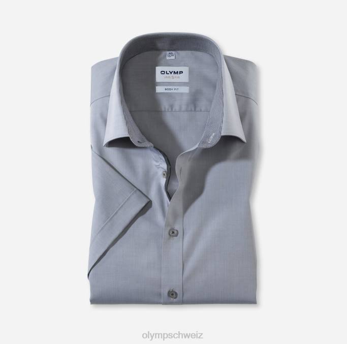 OLYMP Level Five Body Fit, Businesshemd, New York Kent, Mittelgrau LBD8472 Kleidung
