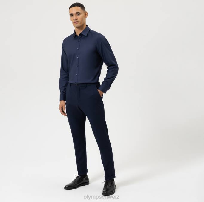 OLYMP Level Five Body Fit, Businesshemd, New York Kent, Mitternachtsblau LBD8495 Kleidung