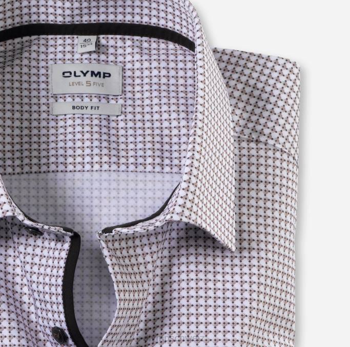 OLYMP Level Five Body Fit, Businesshemd, New York Kent, Natur LBD8507 Kleidung