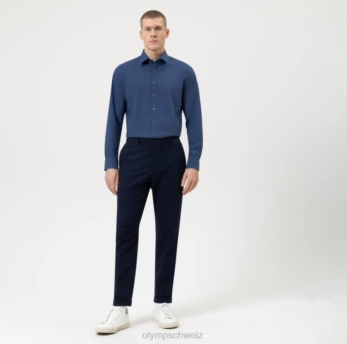 OLYMP Level Five Body Fit, Businesshemd, New York Kent, Rauchblau LBD8854 Kleidung