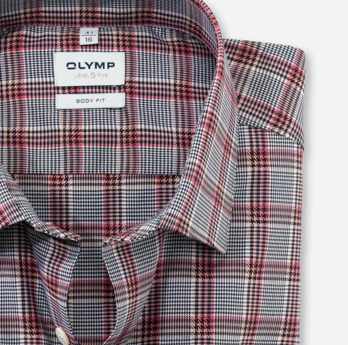OLYMP Level Five Body Fit, Businesshemd, New York Kent, Rosenholz LBD8623 Kleidung