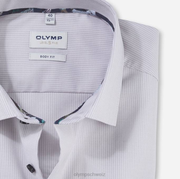 OLYMP Level Five Body Fit, Businesshemd, New York Kent, Taupe LBD8785 Kleidung